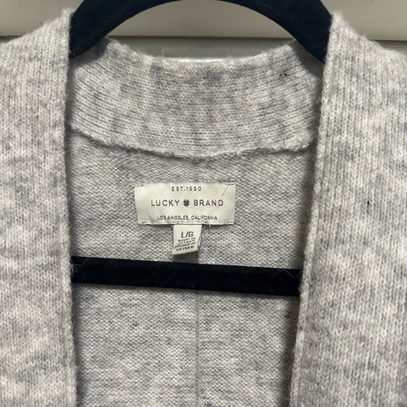 Lucky Brand Gray Wool Blend Long Sleeve Open Sweater Women's L - Picture 4 of 7